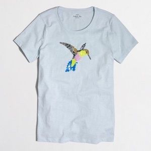 J. Crew Collector Jeweled Hummingbird Tee